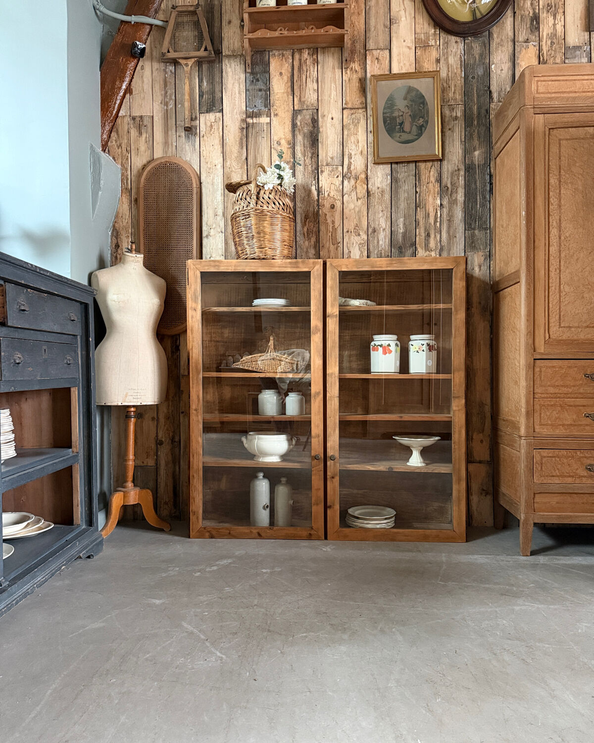 Large vintage display cabinet