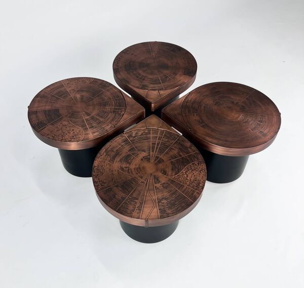 Lot de 4 tables d'appoint en forme de goutte d'eau Felix de Boussy pour Studio Begali