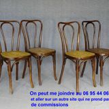 4 Thonet Mundus N°A 48 caned bistro chairs 1930