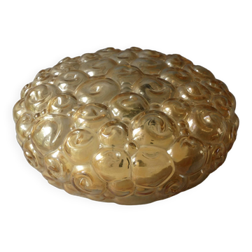 Amber glass ceiling light from the 1970s.
