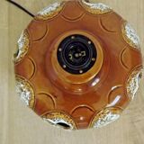 Vintage French 1960s standard lamp base in brown and cream ceramic 3462