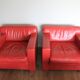 Paire de fauteuils en cuir réédition Jean Michel Franck