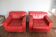 Pair of leather armchairs Reedition Jean Michel Franck