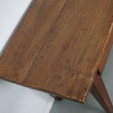 Table d'appoint ancienne en bois fruitier de style rustique français, XIXe siècle