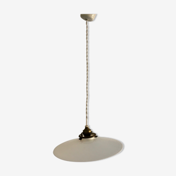 Suspension en opaline blanche vintage des années 50