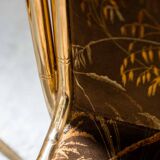 Table peinte en or et 4 chaises en tissu d'origine
