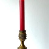 Candlestick - Gilt Bronze, With Rocaille Decor In High Relief