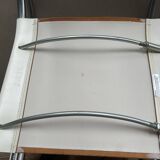 Mies van der Rohe armchair in white leather and chrome MR20 Thonet collection