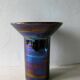 Vase en céramique noire irisée art deco