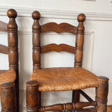 Pair of rustic chairs in the style of Charles Dudouyt.