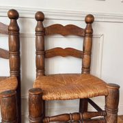 Pair of rustic chairs in the style of Charles Dudouyt.