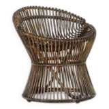 Tabouret en Rotin, Italie, années 1960s.