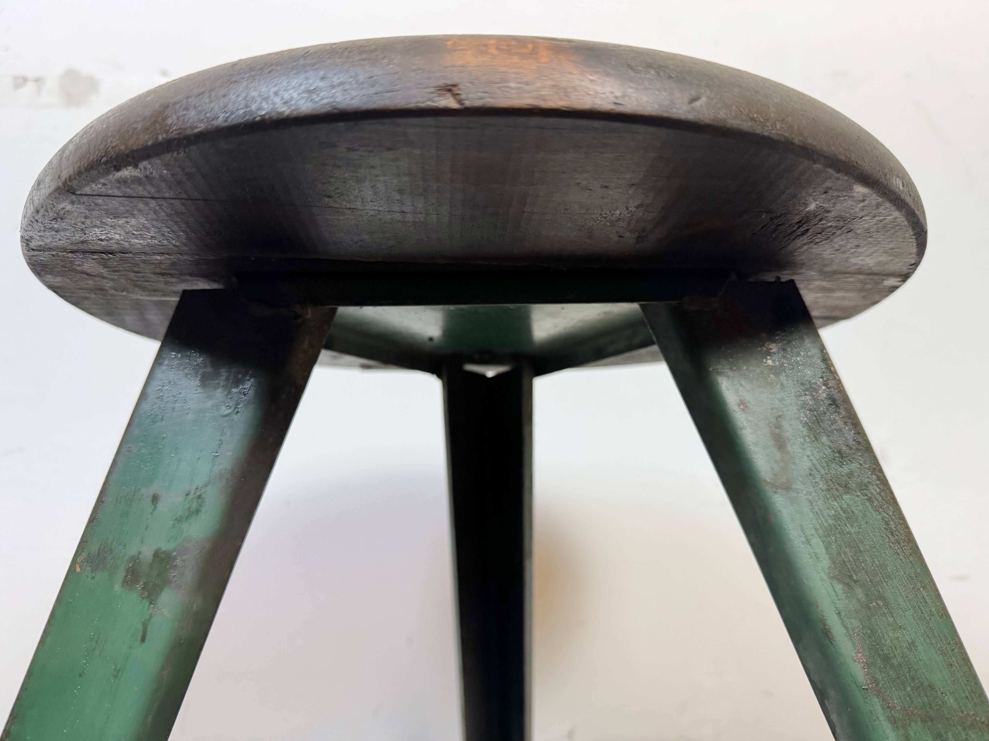Dark Green Industrial Workshop Stool from Drupol, 1960s