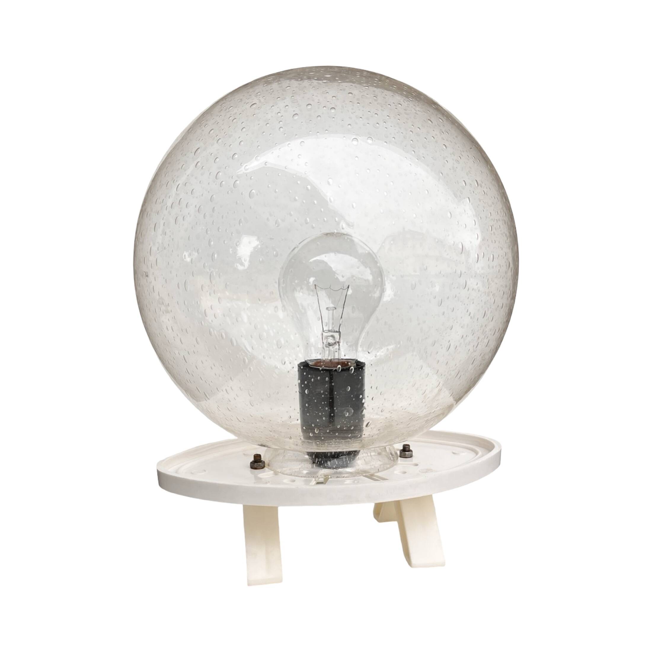 Space Age lamp with spherical bubble glass shade, Germany 1970s.