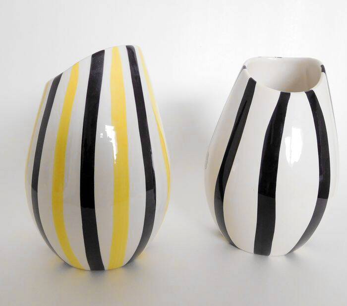 Pair of Vintage Vases • Jumbo • Gouda Holland • Earthenware • 1956