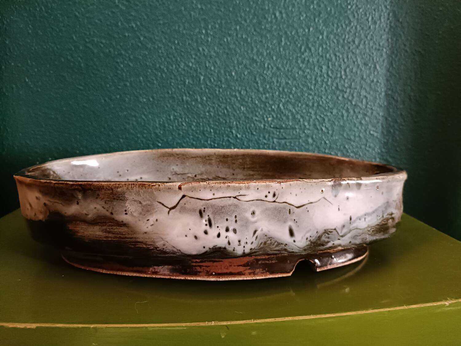 Japanese-style glazed terracotta planter