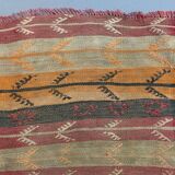 Vintage Turkish Mini Kilim 85x55 cm Wool Small Kelim Runner, shabby Chic