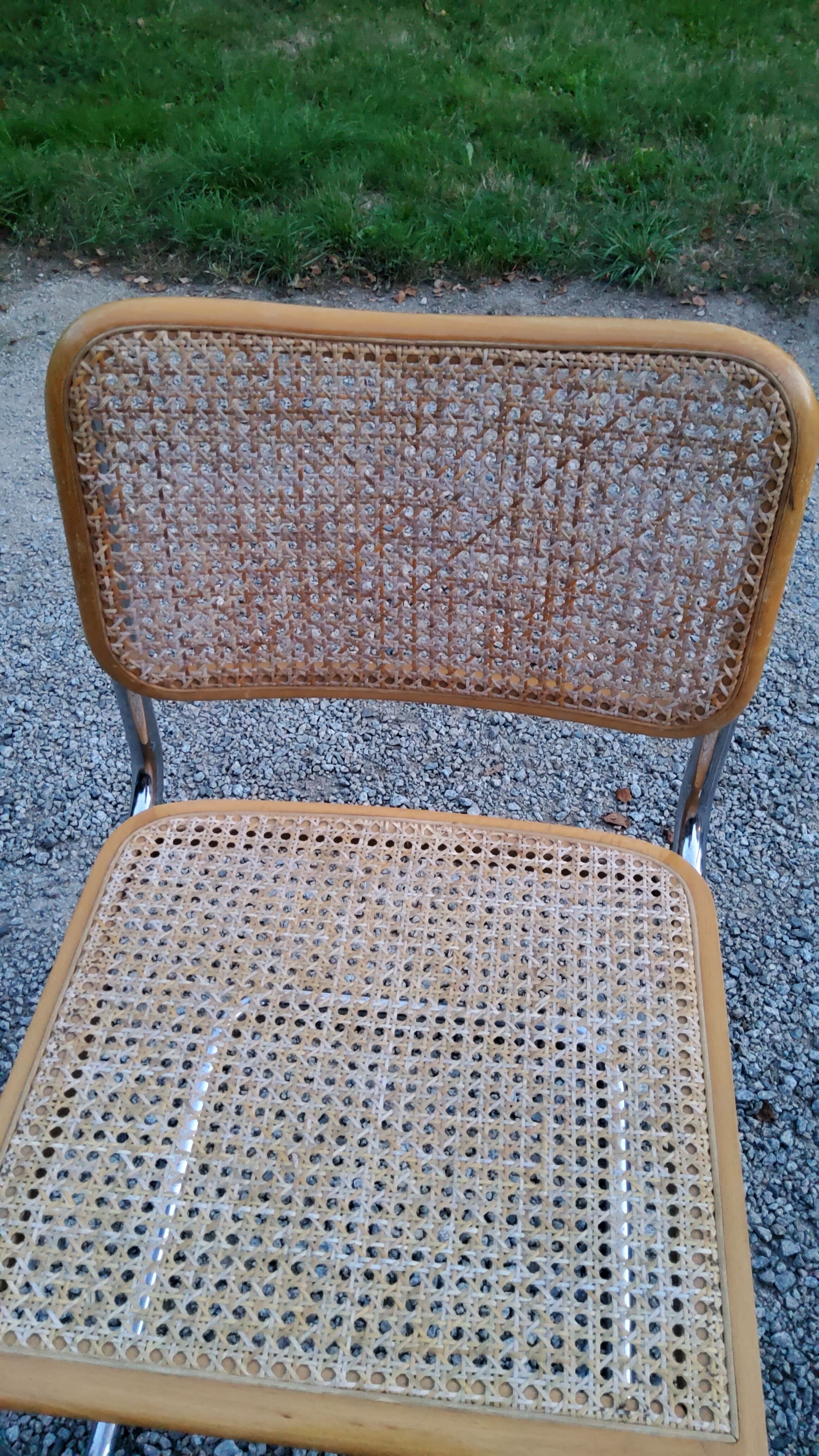 Set of 4 chairs cesca B32 Marcel Breuer Italian edition 1970