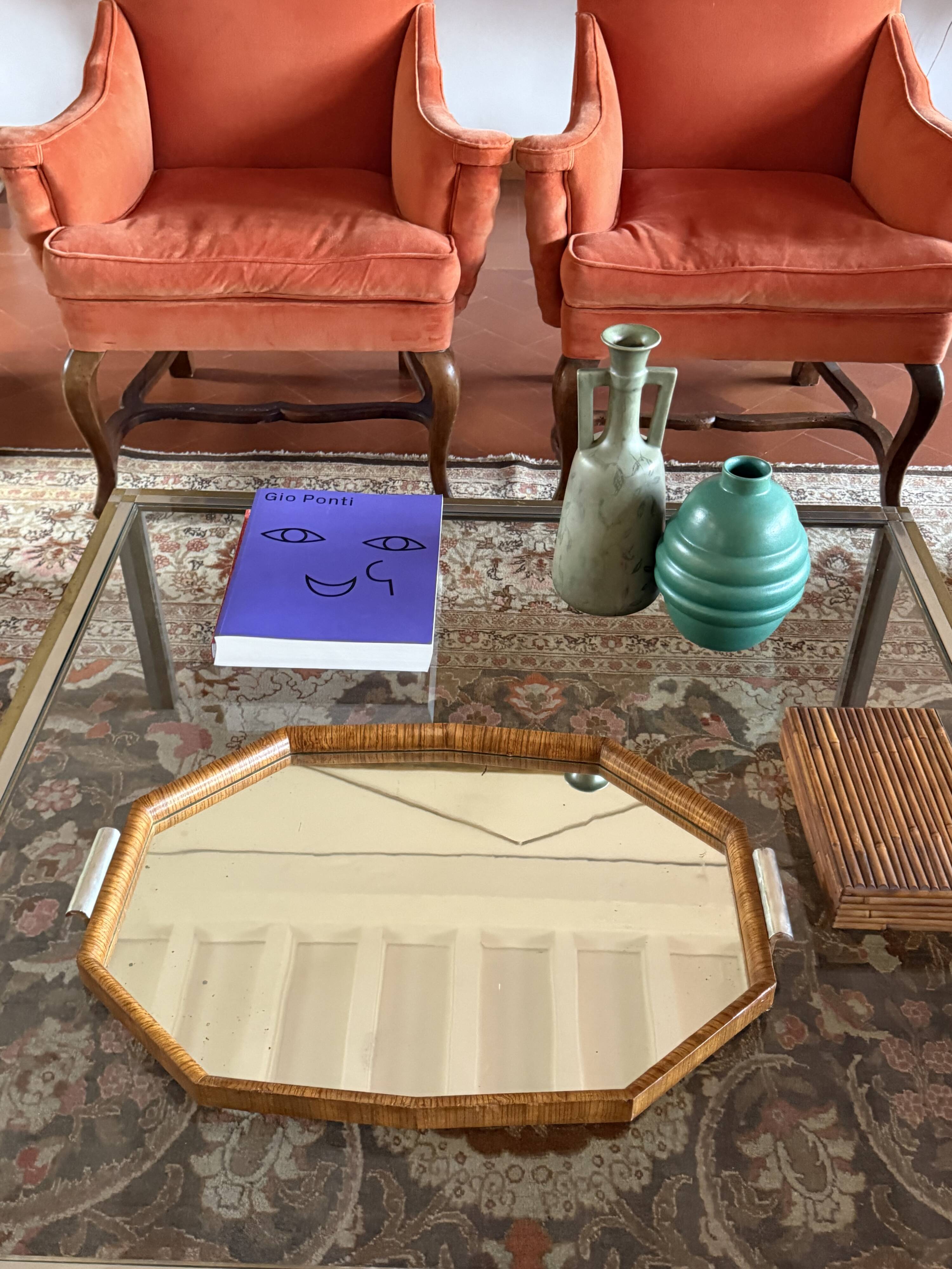 Great modern mirror tray, Brazil 1960s