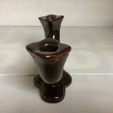 Art Deco brown double candle holder