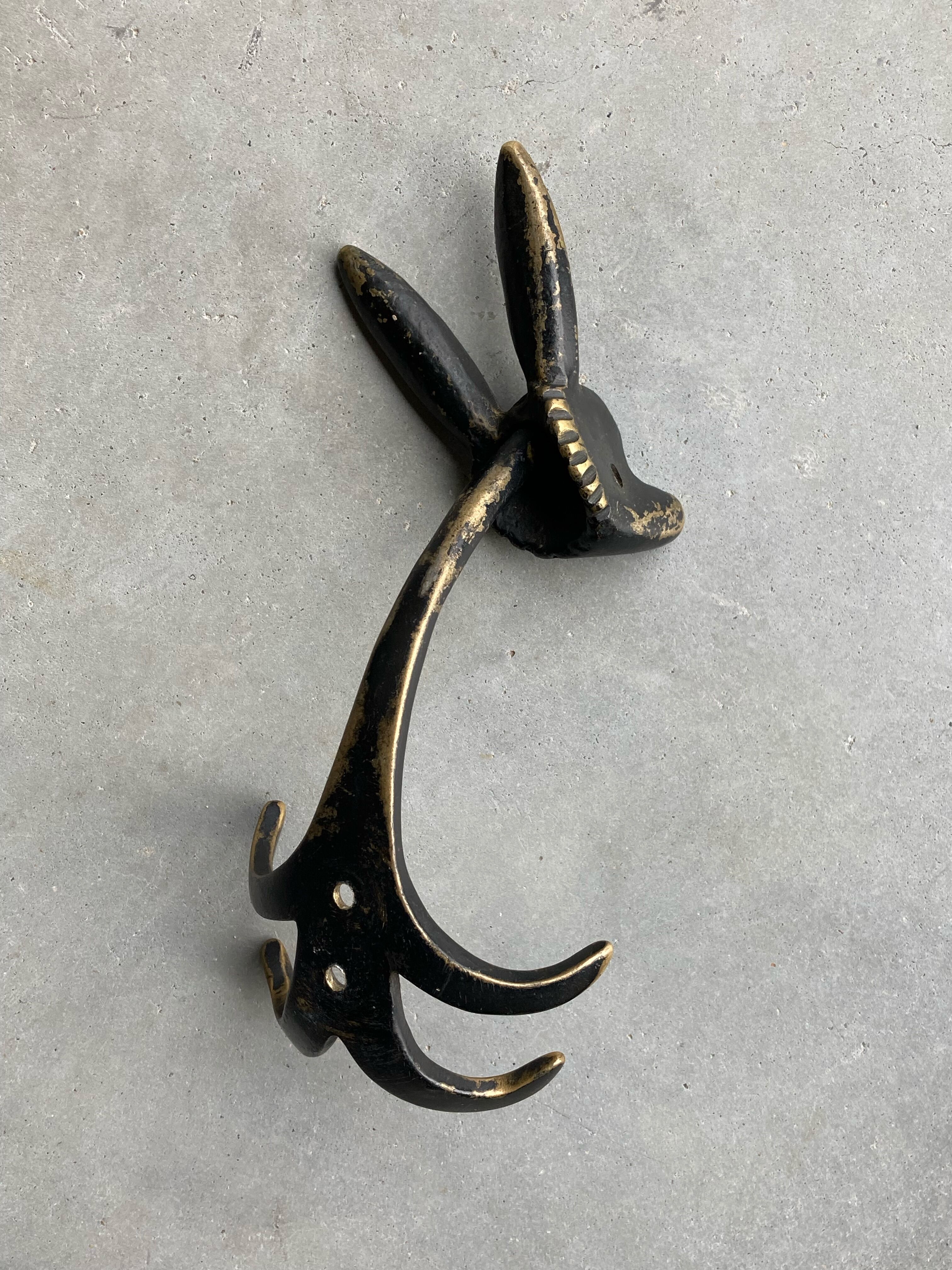 Zoomorphic coat hooks by Walter Bosse 1950s