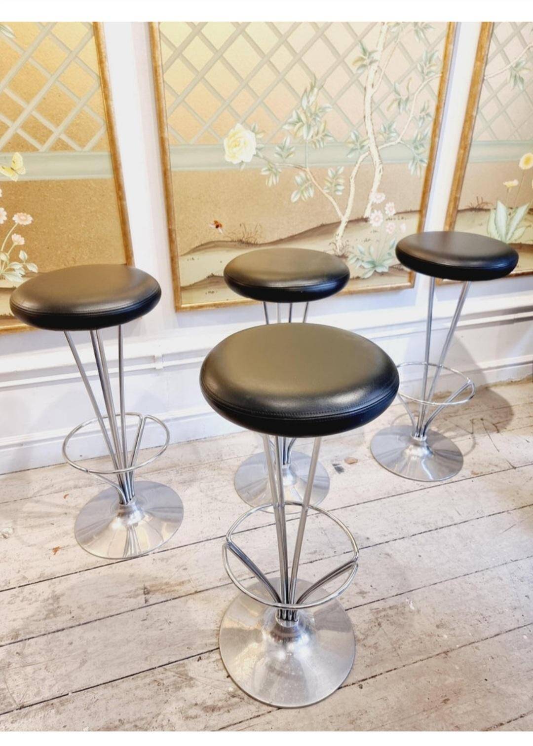 Piet Hein, bar stools, 3 available. Scandinavian / Danish Modern, Fritz Hansen.