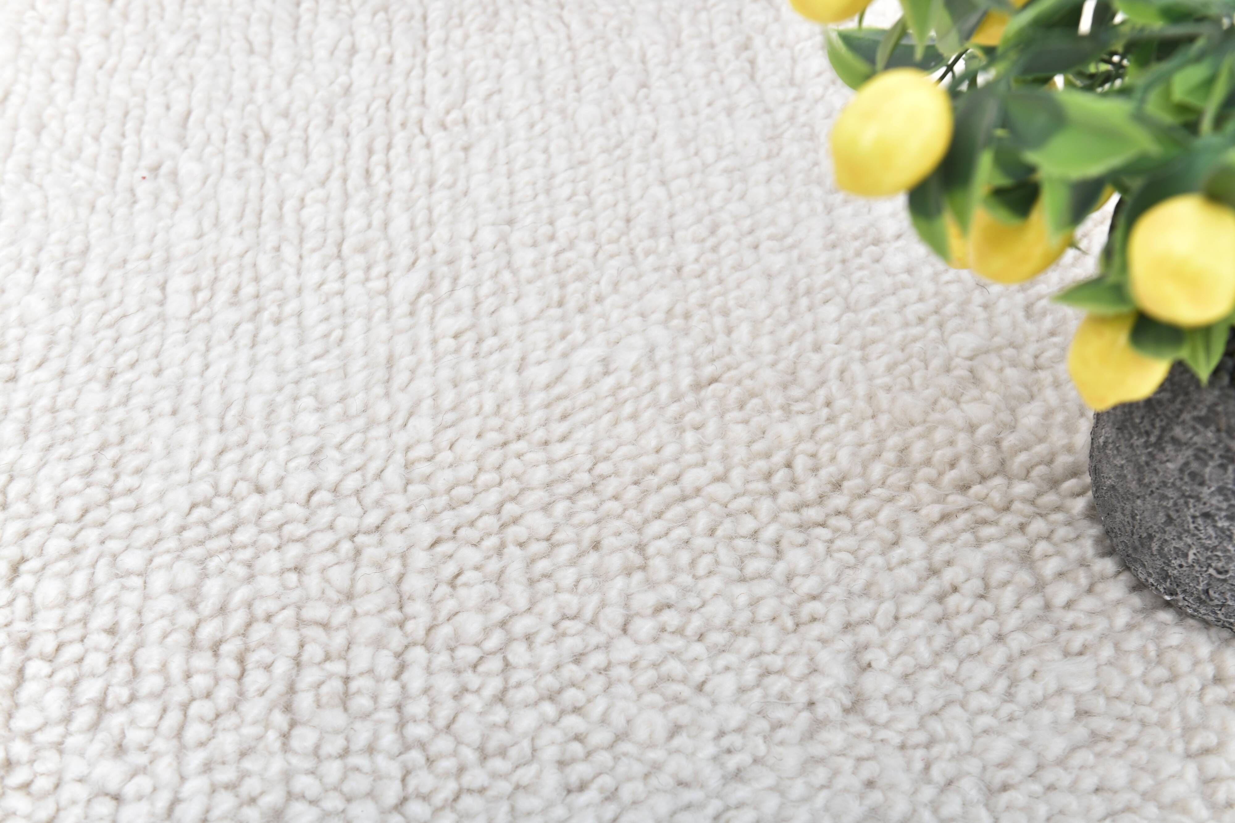 2x7 Neutral White Handmade Moroccan Runnner Rug, 66x216Cm