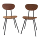 Pair of designer metal and wood chairs - 1950s
