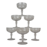6 crystal champagne glasses