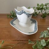 Antique sauce boat in Saint-Amand earthenware (Nord)