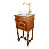 Vanity unit - antique washbasin in wood and marble