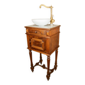 Vanity unit - antique washbasin in wood and marble