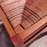 Lot of 4 chairs straw and wood