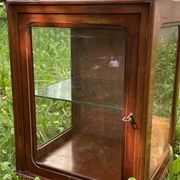Small 1930s mahogany display cabinet, art deco apothecary cabinet