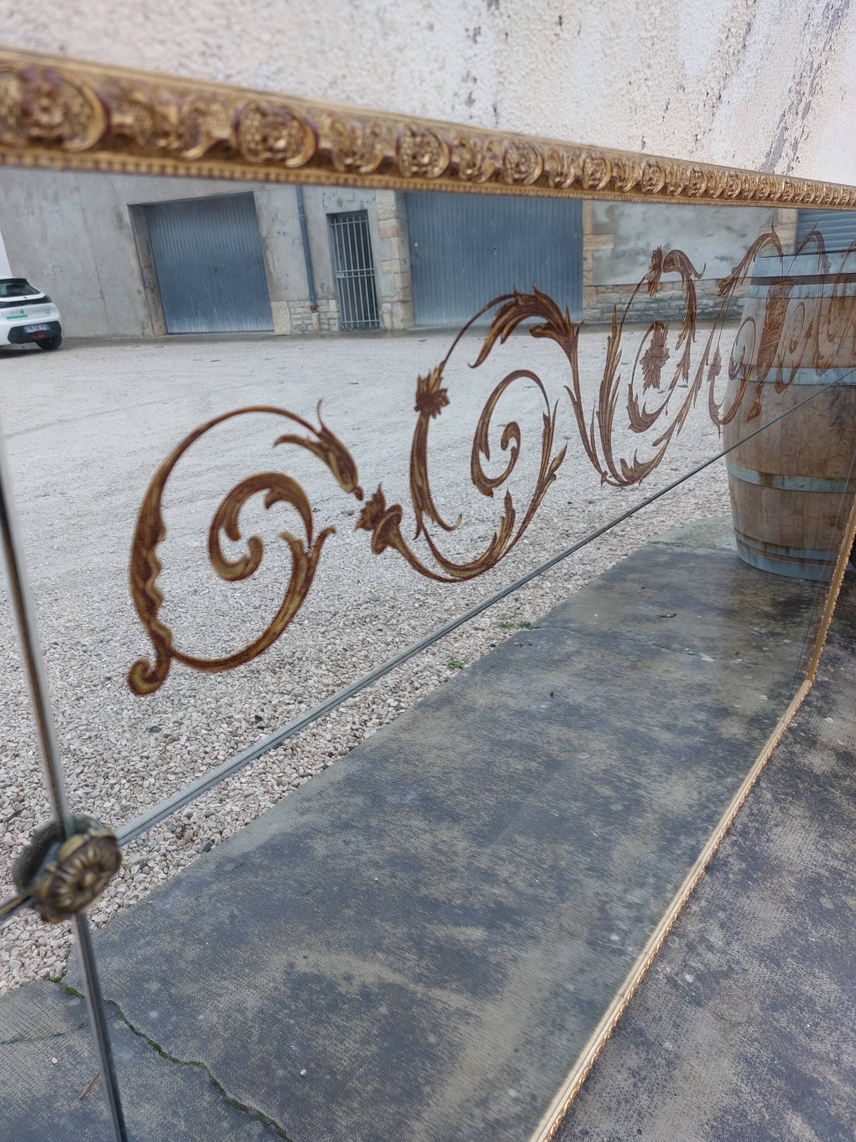 Venetian Mirror Art Deco brasserie bistro in eglomerized glass 204x105cm