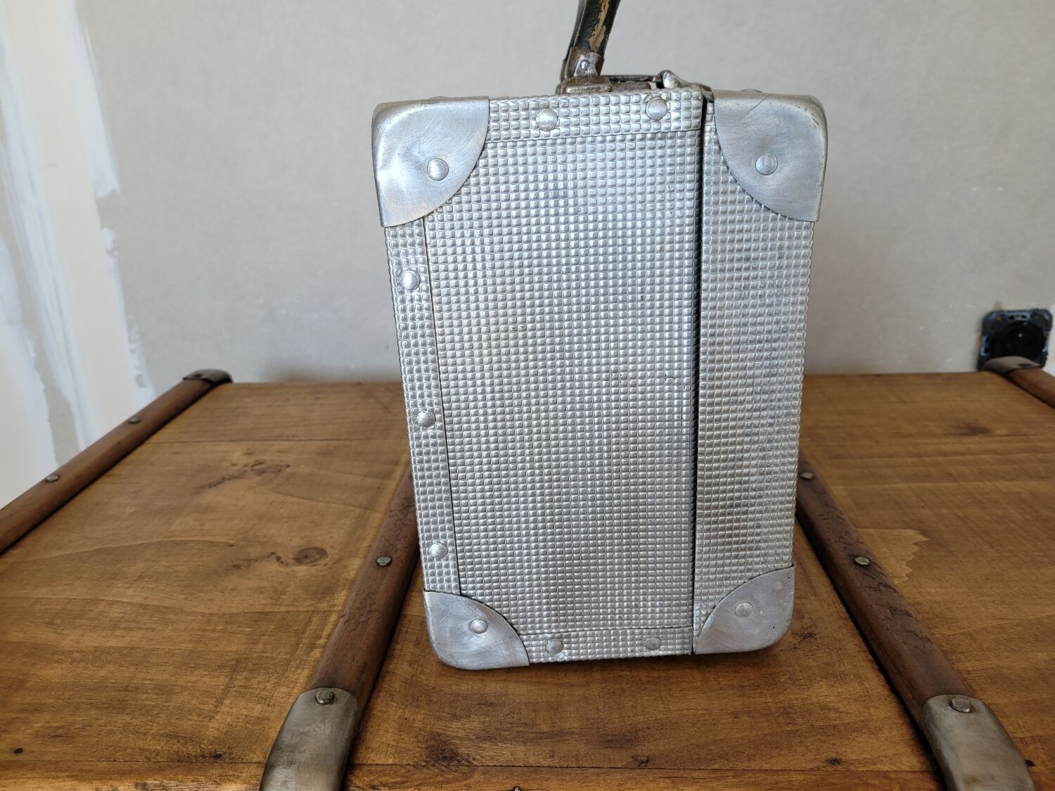 Antique metal suitcase