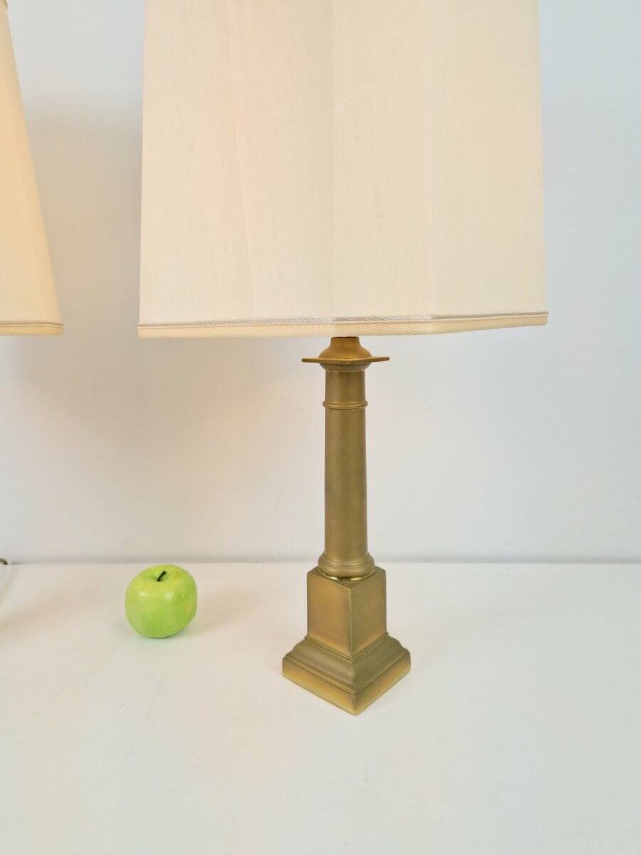 Neoclassical Empire Brass Table Lamp, France, 1960, Set of 2