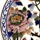 Round plate in Gien earthenware model Peonies