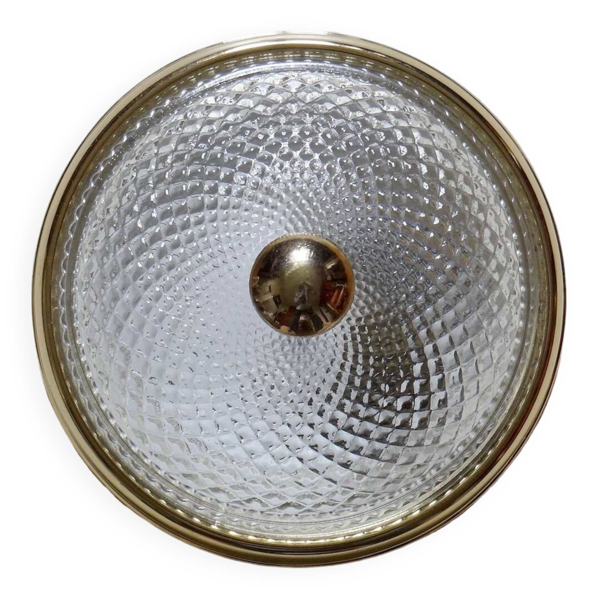 Vintage glass and gold metal globe ceiling light