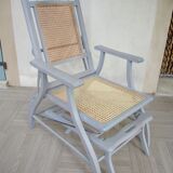 Chaise longue cannée
