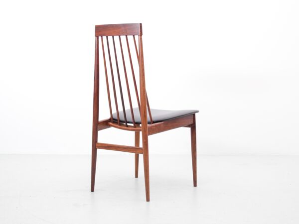 Suite de 6 chaises à barreaux en palissandre de Rio