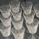 Set of 11 vintage cut glass glasses from Vmc Reims France, model Arlequin.