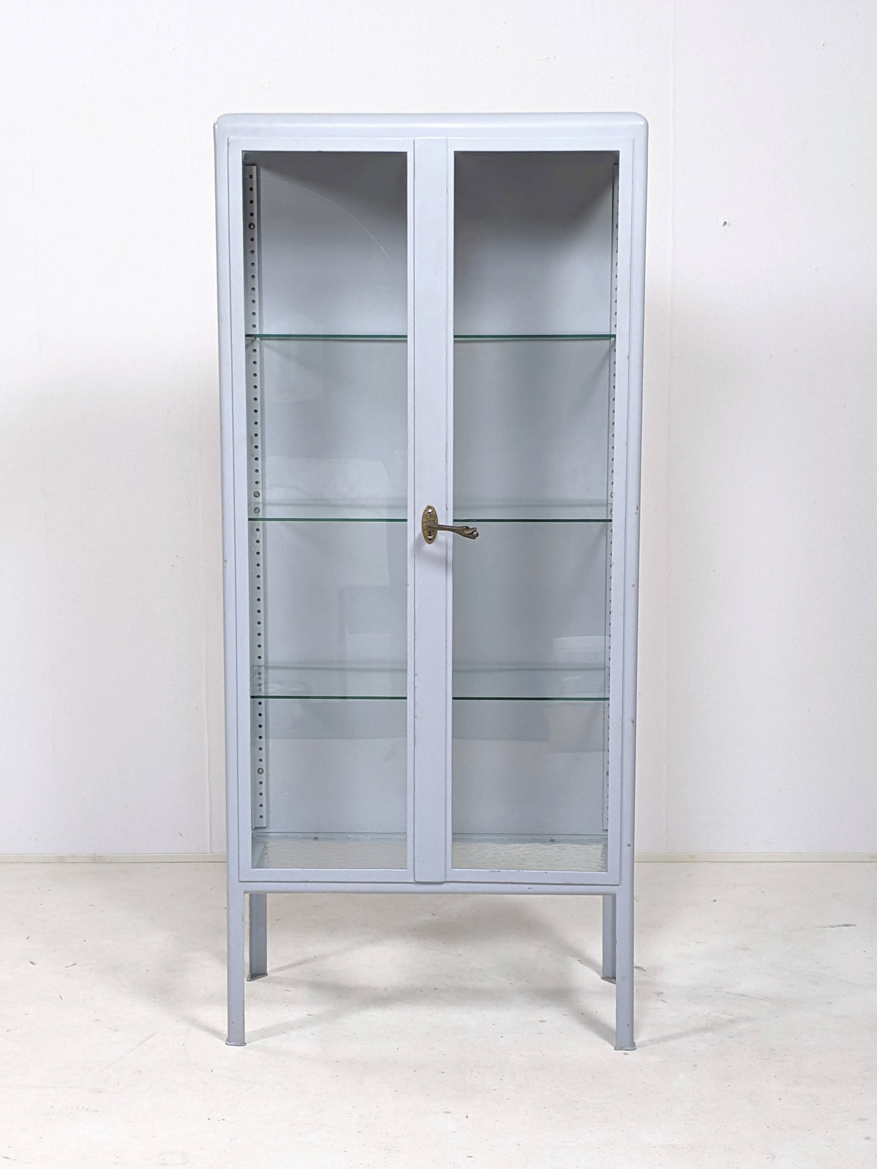 Vintage industrial display cabinet