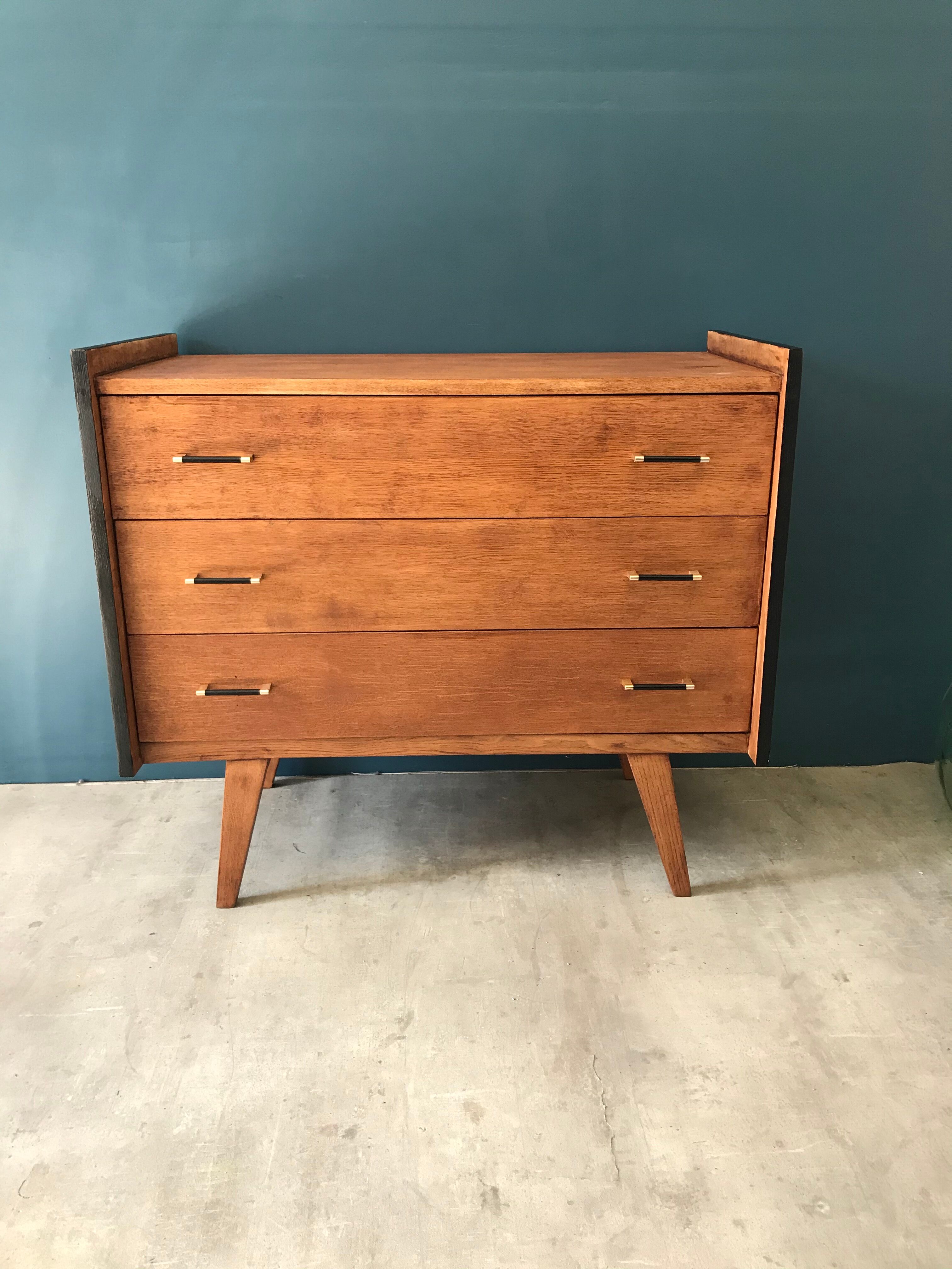 Vintage chest of drawers with compass feet