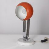 Vintage 60's table lamp in marble and orange metal italian design