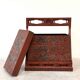 Chinese wedding chest, lacquered wood, hand-painted decoration