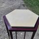 Vintage 70s marble and wood side table Italian design