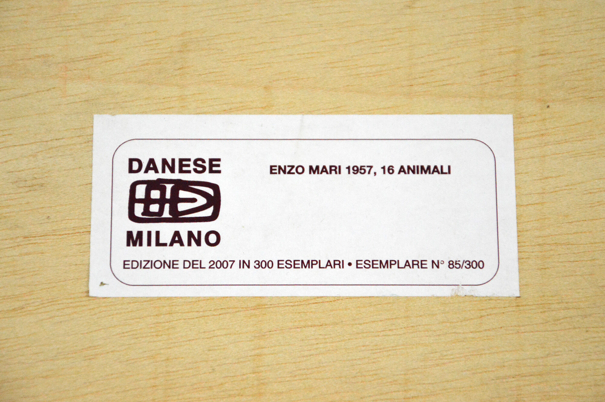 Puzzle 16 Animali by Enzo Mari For Danese, 1957 limited Edition