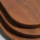 Trio of oval teak trays or cups