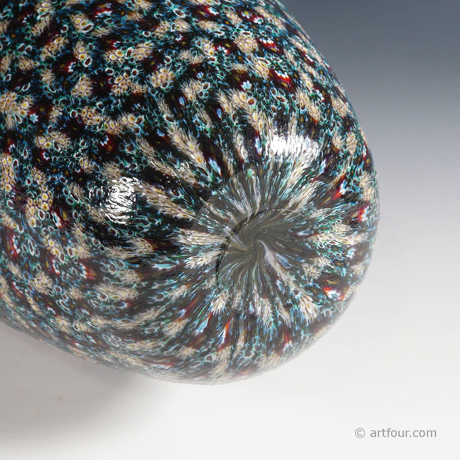 Vase Vittorio Ferro with opaque Murano murrine from around 2000.